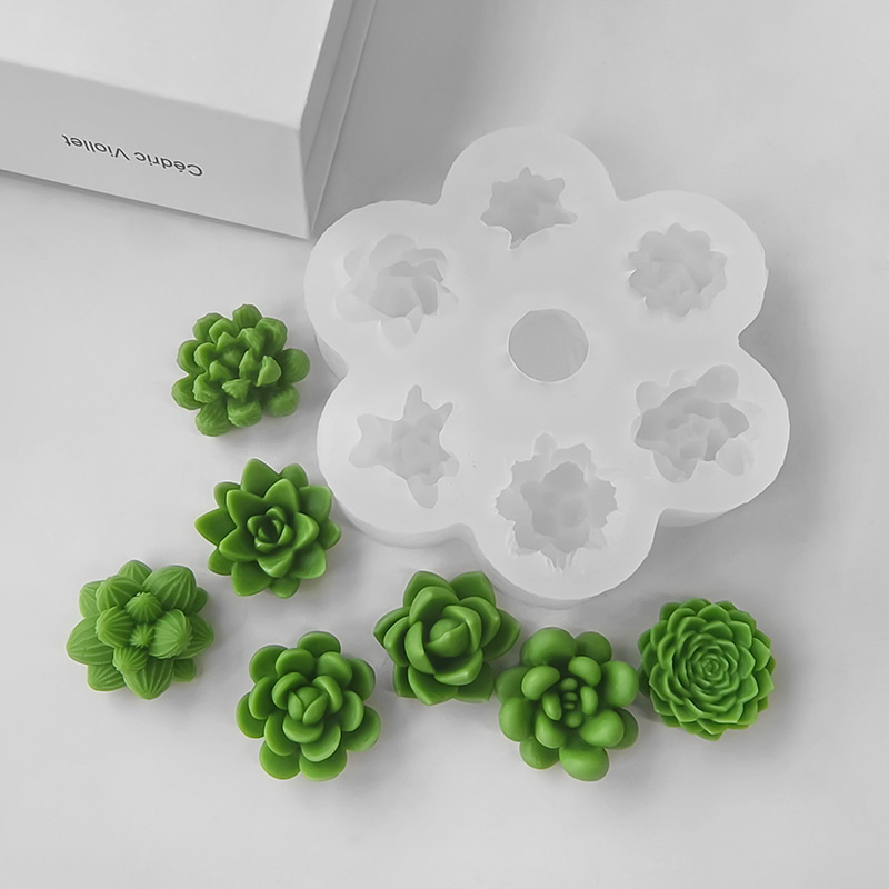 Home Fragrance Rituals - 7-in-1 succulenten cactus siliconen mal, DIY