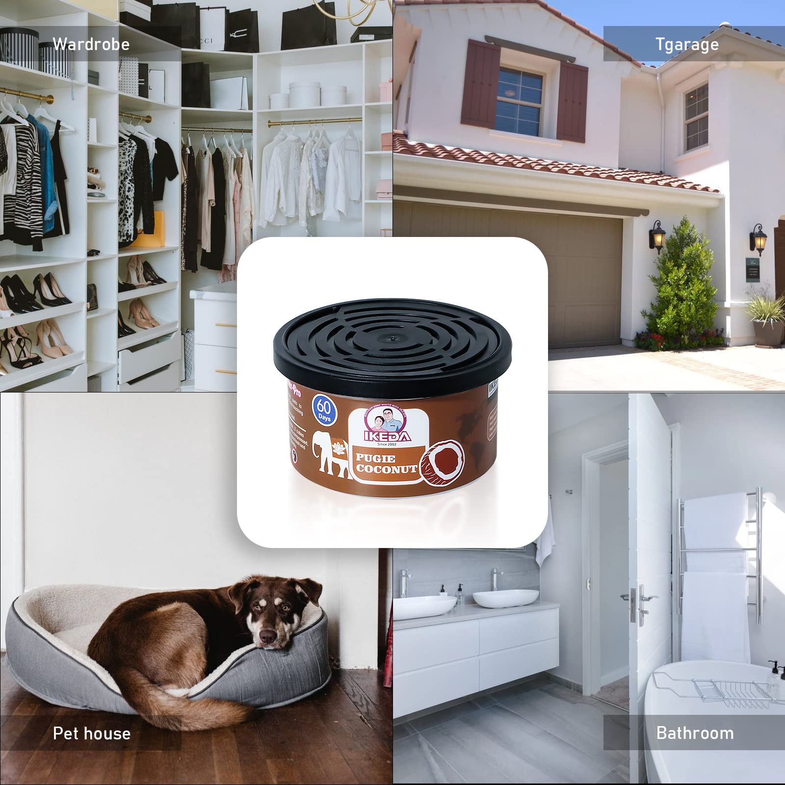 Home Fragrance No 4 - Auto luchtverfrisser: kokosnootgeur | Biologische blikjes